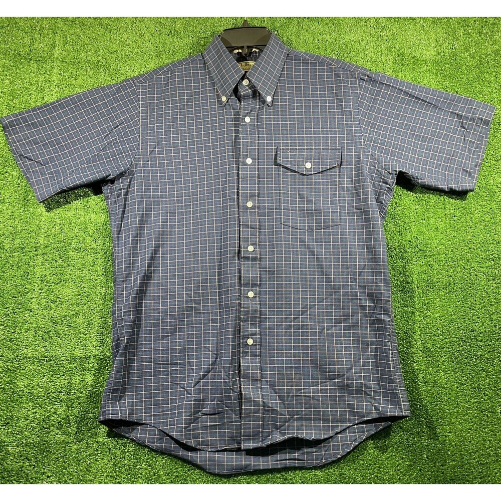 Vintage LL Bean Men’s Plaid Button Down Shirt Made In USA Single Needle Size 16